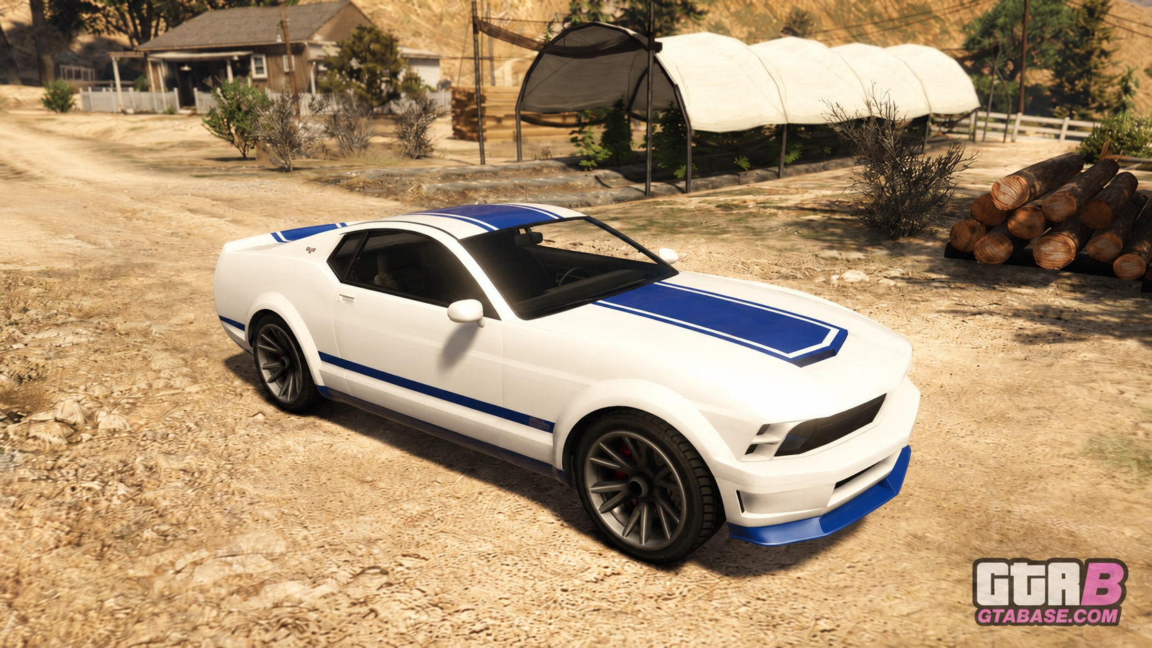 KI-bearbeiteter GTA-V-/GTA-Online-Modellvergleich: Vapid Dominator; kein GTA-VI-Screenshot