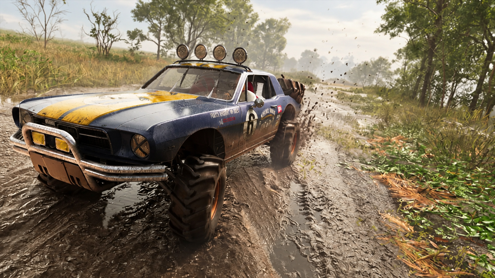 KI-bearbeitete GTA-VI-Szene zum Eintrag ’67 Vapid Dominator Buggy