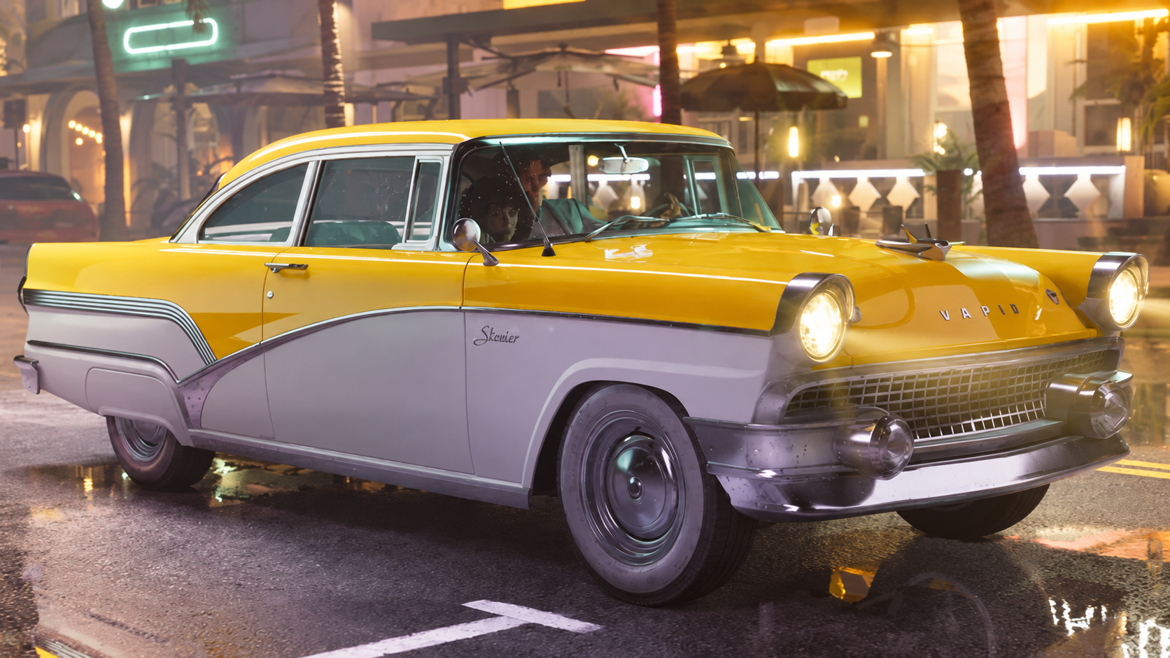 KI-bearbeitete GTA-VI-Szene zum Eintrag ’55 Vapid Stanier