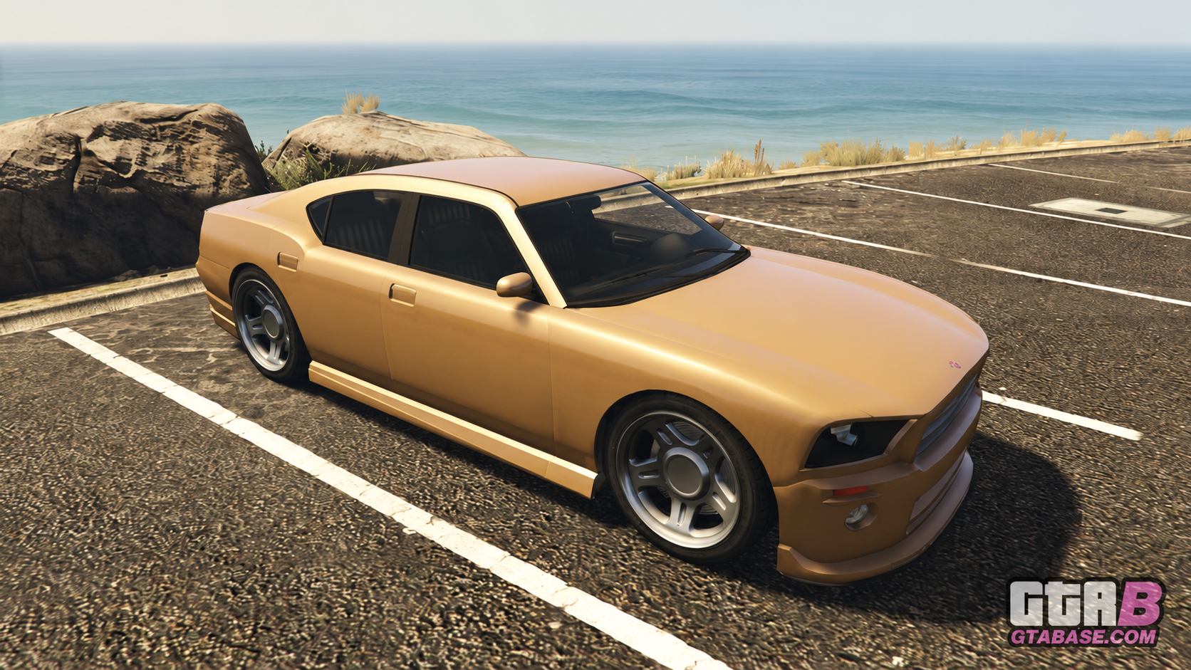 KI-bearbeiteter GTA-V-/GTA-Online-Modellvergleich: Bravado Buffalo; kein GTA-VI-Screenshot