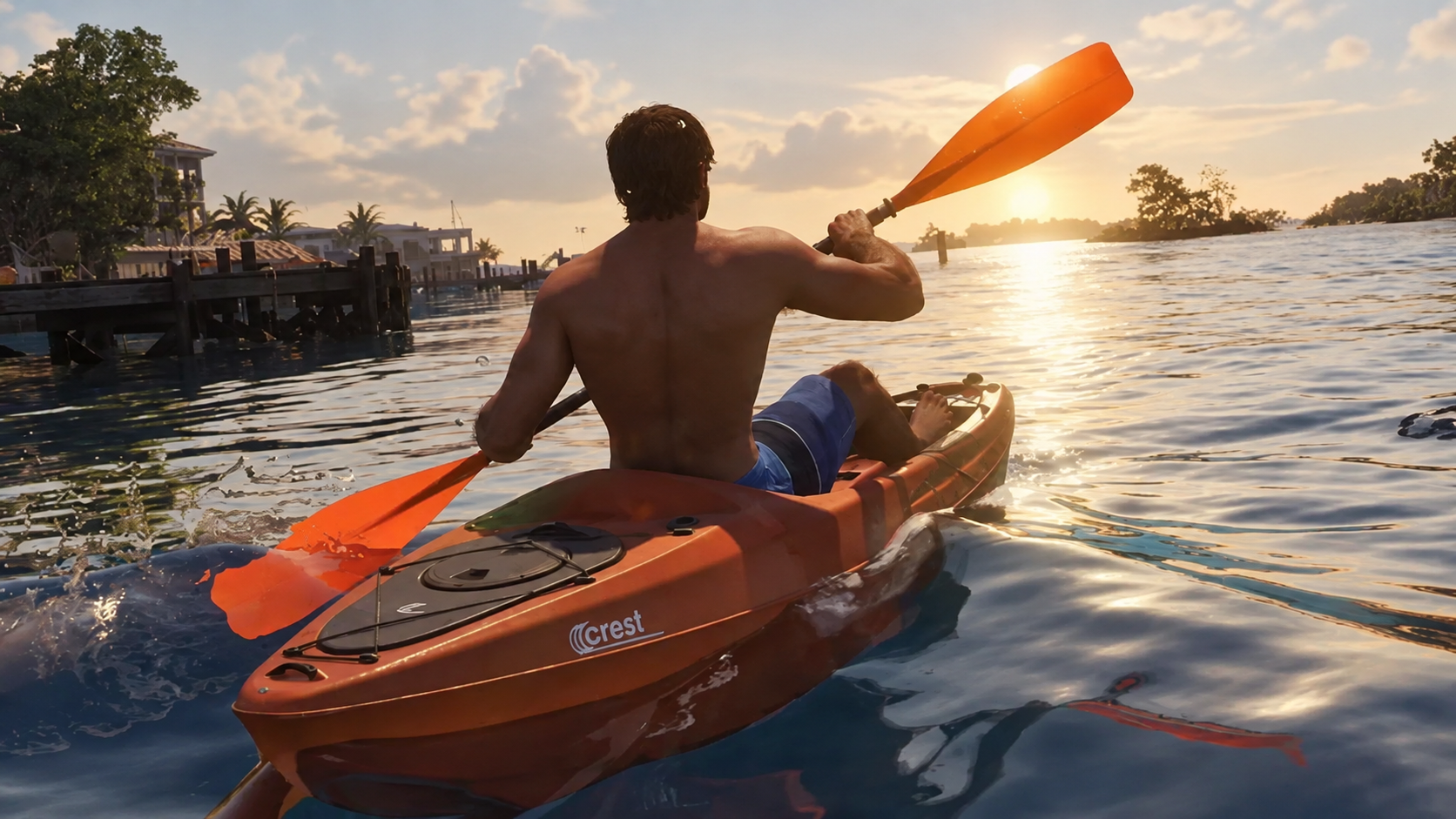 KI-bearbeitete GTA-VI-Szene zum Eintrag Crest Kayak