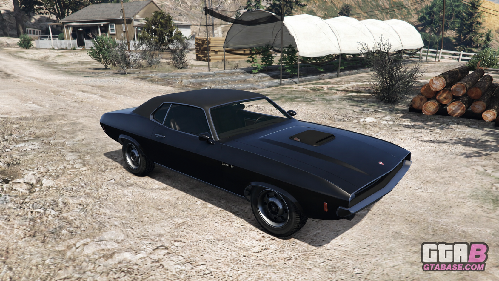 KI-bearbeiteter GTA-V-/GTA-Online-Modellvergleich: Bravado Gauntlet Classic; kein GTA-VI-Screenshot