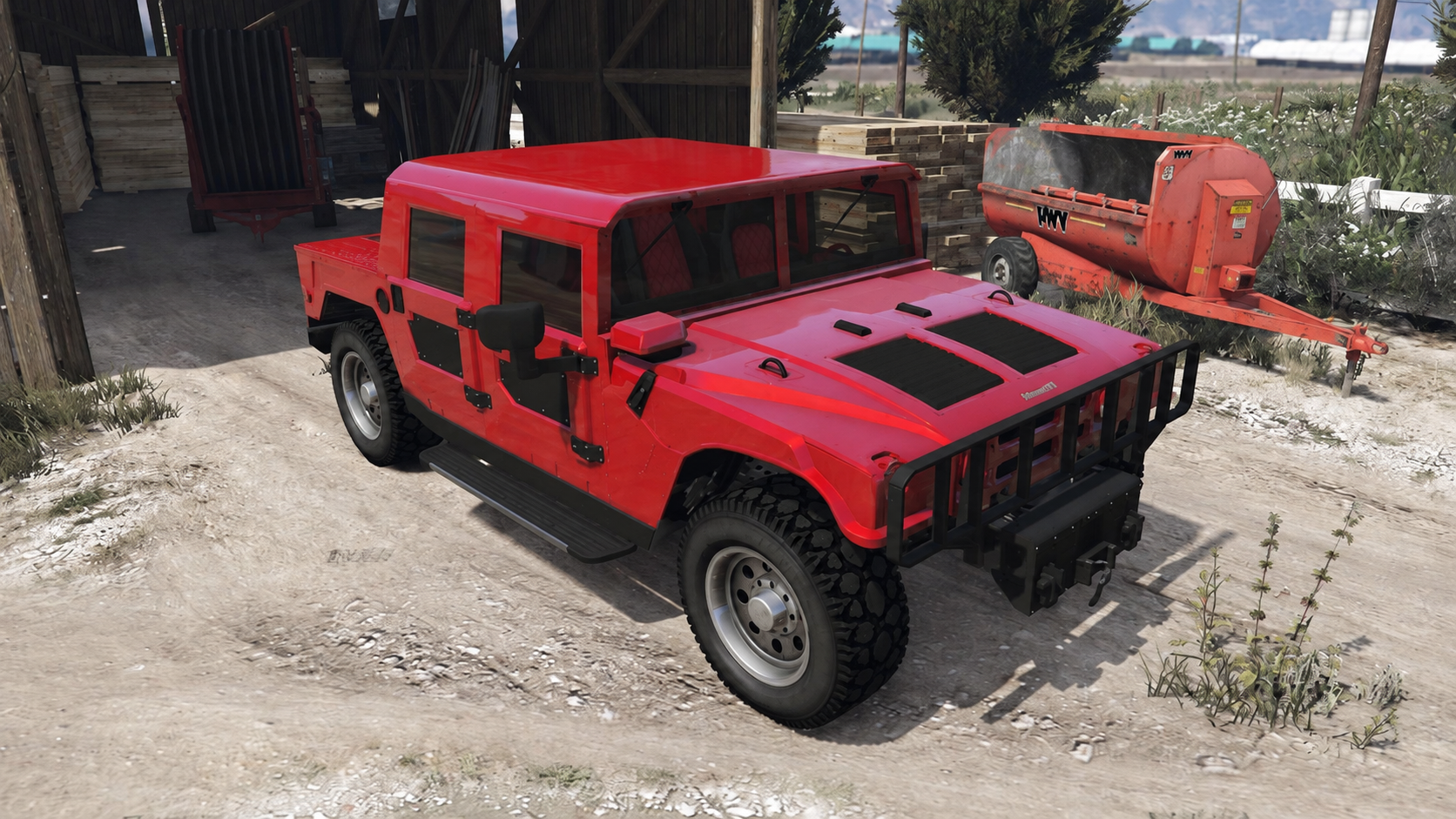 KI-bearbeiteter GTA-V-/GTA-Online-Modellvergleich: Mammoth Patriot Mil-Spec; kein GTA-VI-Screenshot